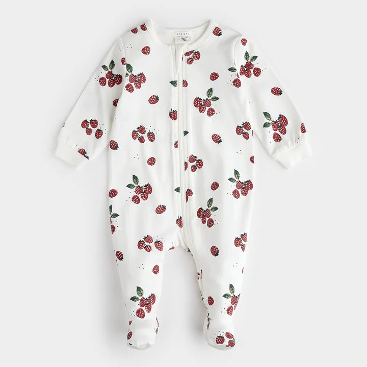 Raspberry Print Sleeper - Off White