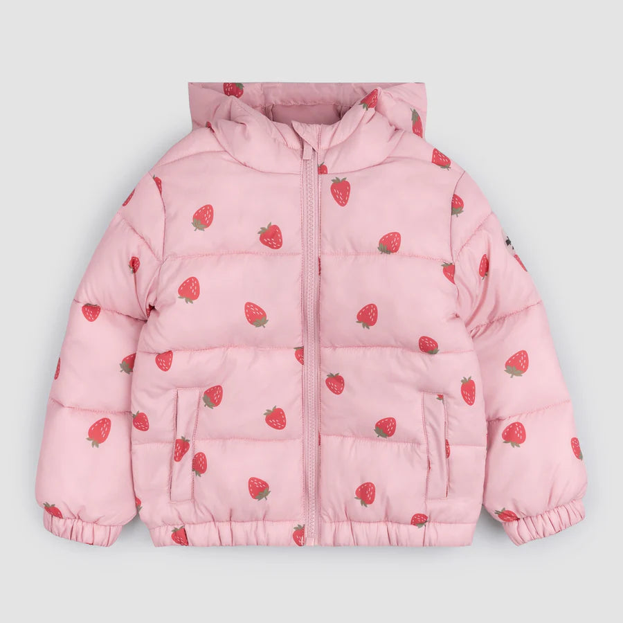 Packable Toddler Puffer - Rose Strawberry