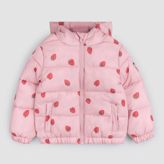 Packable Toddler Puffer - Rose Strawberry