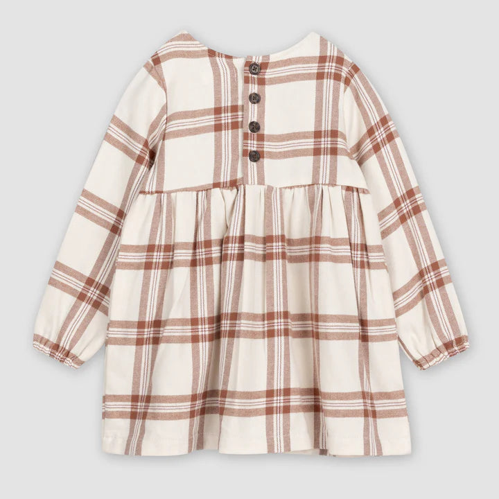 Flannel Toddler Dress - Copper Plaid