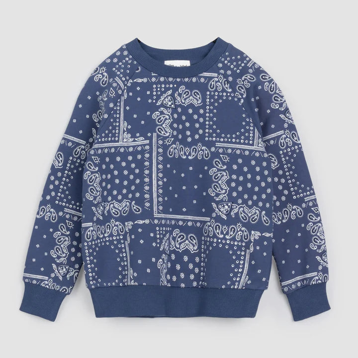 Paisley Print Toddler Sweatshirt - Miles Blue