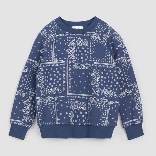 Paisley Print Toddler Sweatshirt - Miles Blue