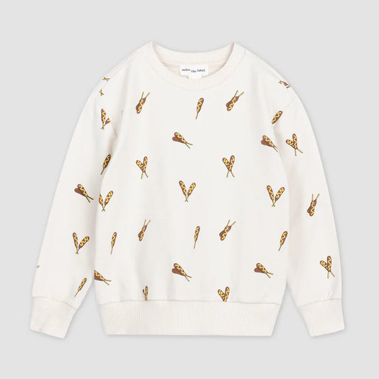 Corn Dog Print Toddler Sweatshirt - Birch