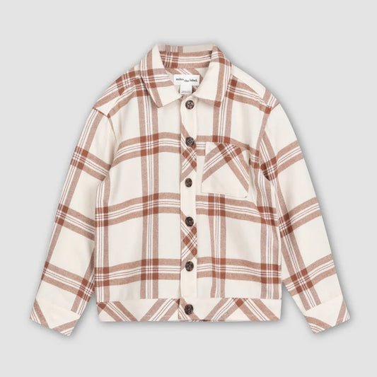 Flannel Toddler Shirt - Copper Plaid