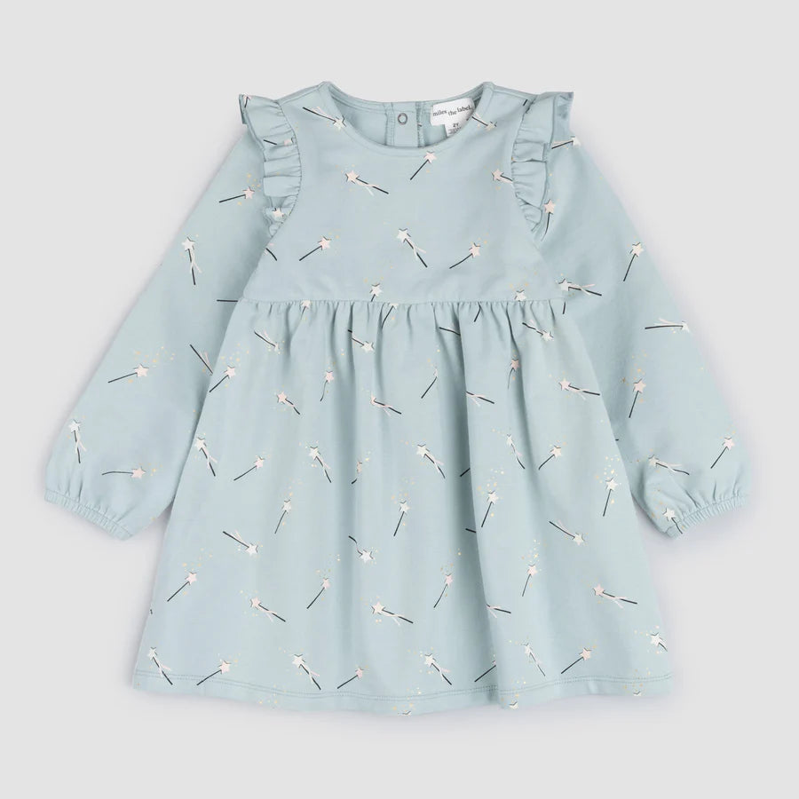 Magic Wand Terry Dress - Cloud Blue