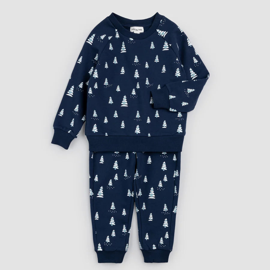 Snowy Pine Baby Joggers - Navy