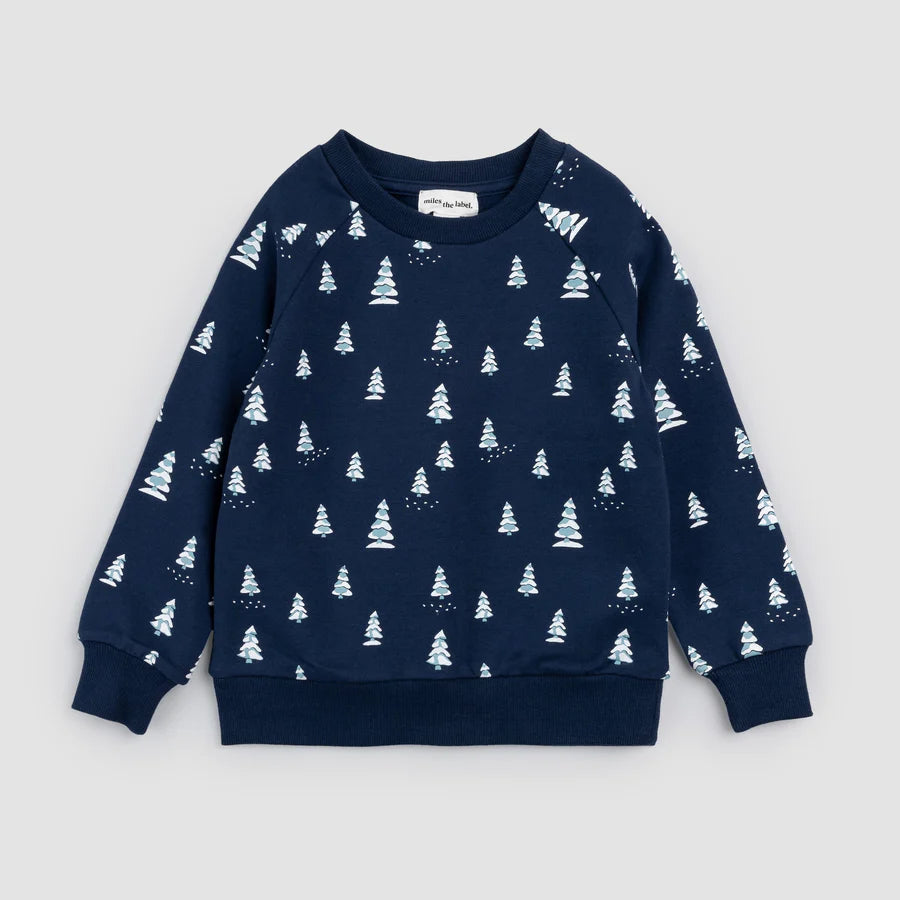 Snowy Pine Toddler Sweatshirt - Navy