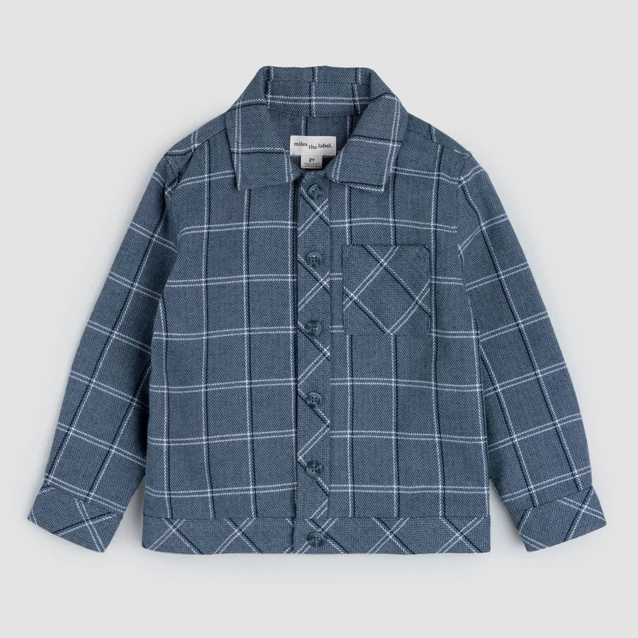 Tweed Shirt - Navy Plaid