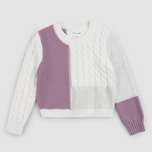 Color Block Baby Sweater - Elderberry