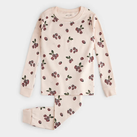 Raspberry Print Toddler PJ Set - Cherry Blossom