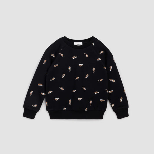 Sneaker Print Toddler Sweatshirt - Black