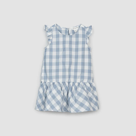 Gingham Toddler Dress - Dusty Blue