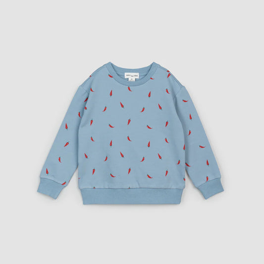 Hot Pepper Print Toddler Sweatshirt - Dusty Blue