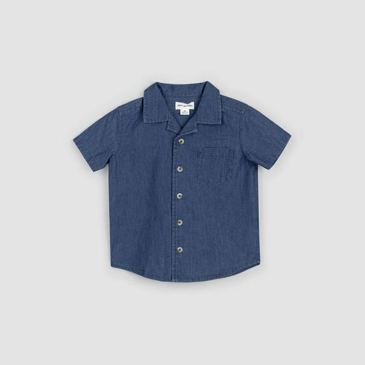 Woven Baby Button Up - Chambray