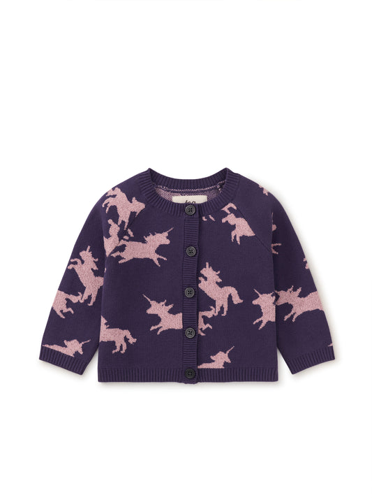 Iconic Baby Cardigan - Unicorn Frolic