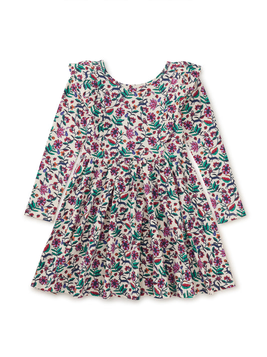 Ruffle Shoulder Ballet Dress - Iznik Flora & Fauna