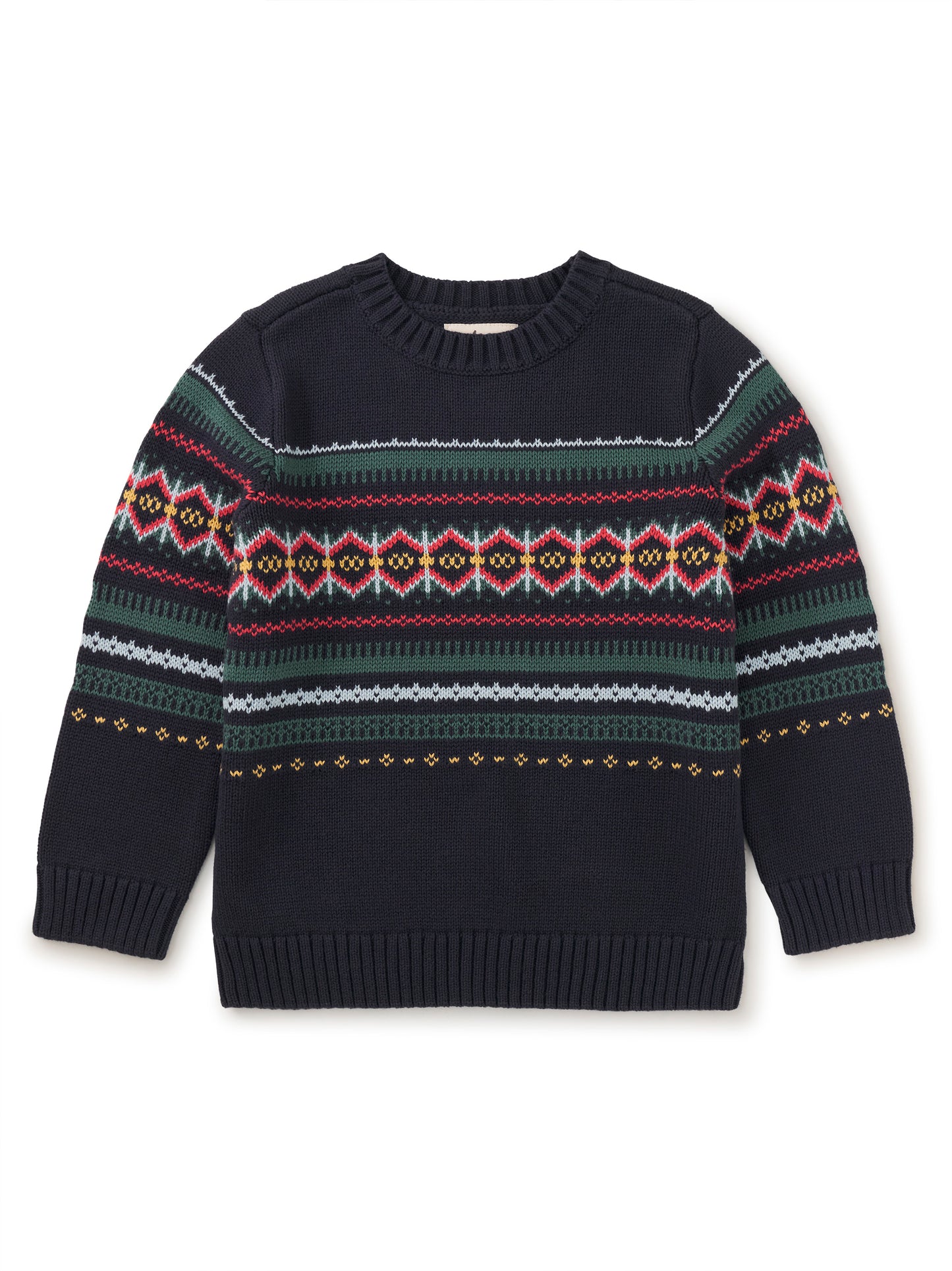 Crewneck Fair Isle Sweater - Indigo