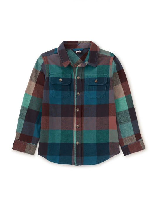 Flannel Button Up Toddler Shirt - Anatolian Plaid