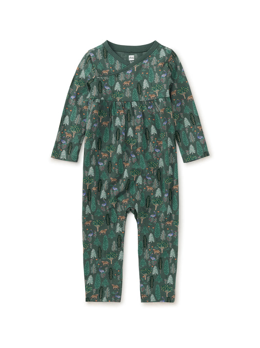 Wrap Neck Baby Romper - Turkish Forest Scene