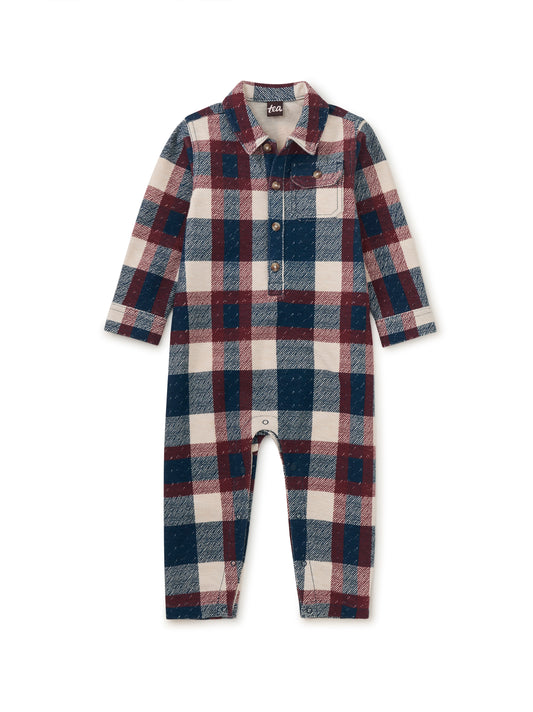 Collared Baby Romper - Cappadocia Plaid