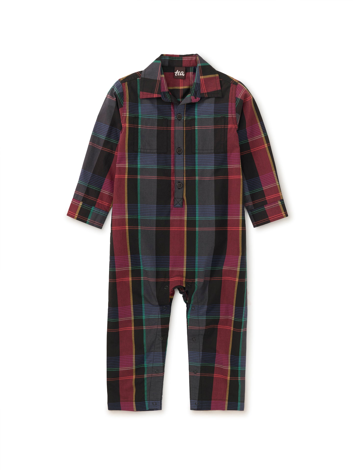 Plaid Buttoned Baby Romper - Family Plaid