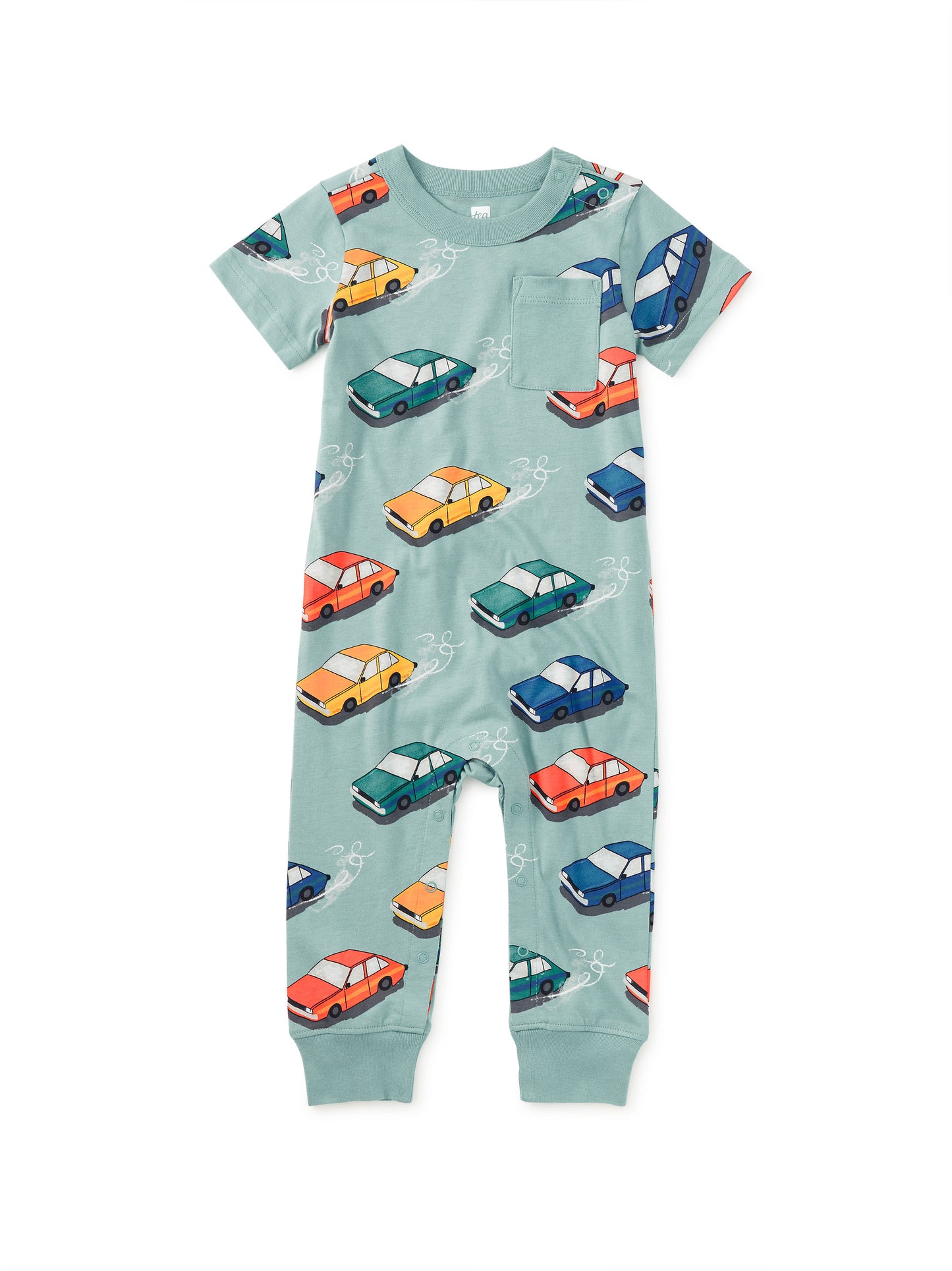 Pocket Baby Romper - Vintage Cars