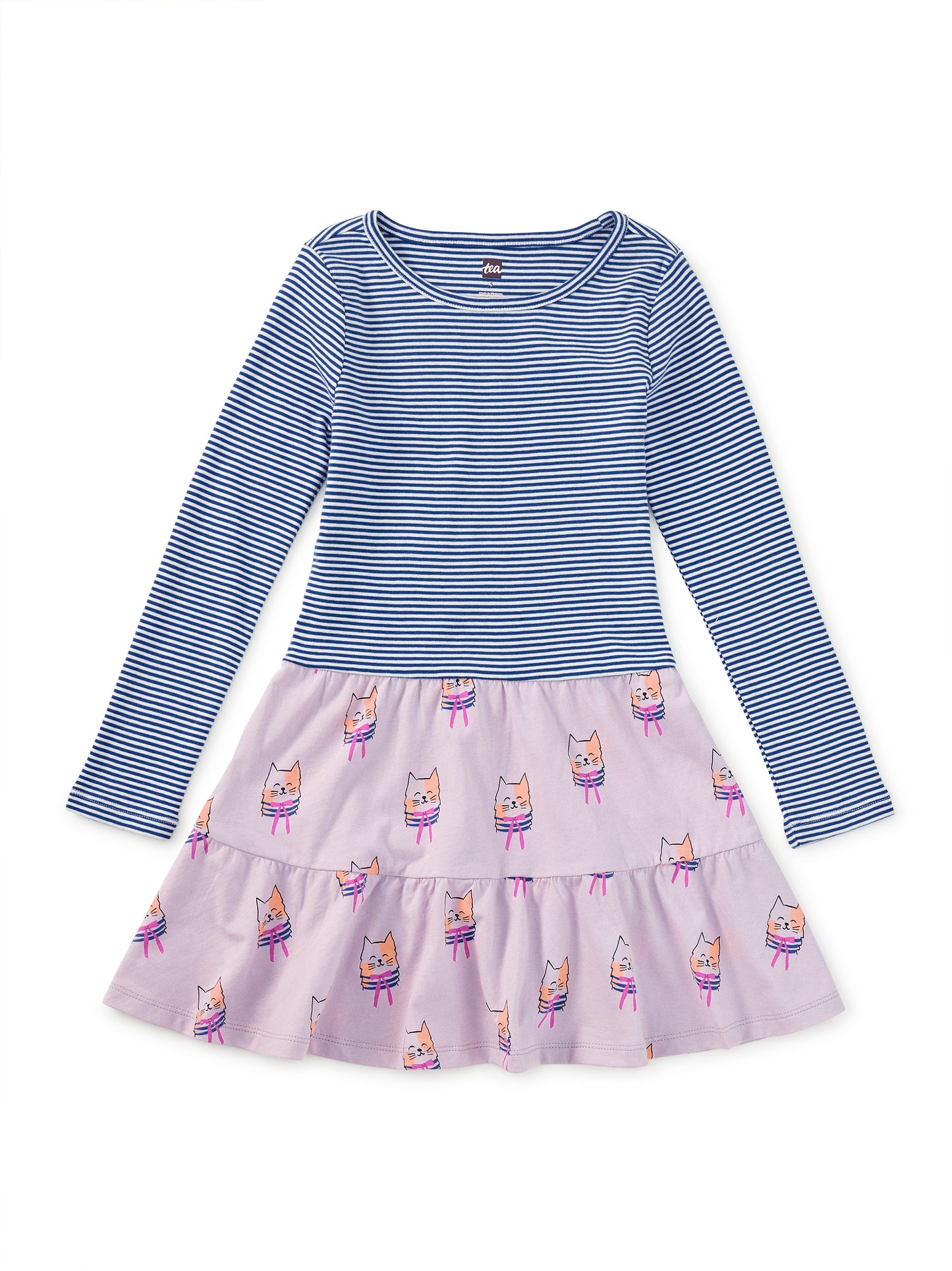 Tiered Skirted Twirl Toddler Dress - Bow Tie Cats