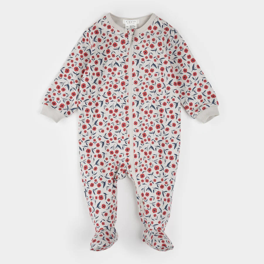 Poppy Floral Print Sleeper - Beige