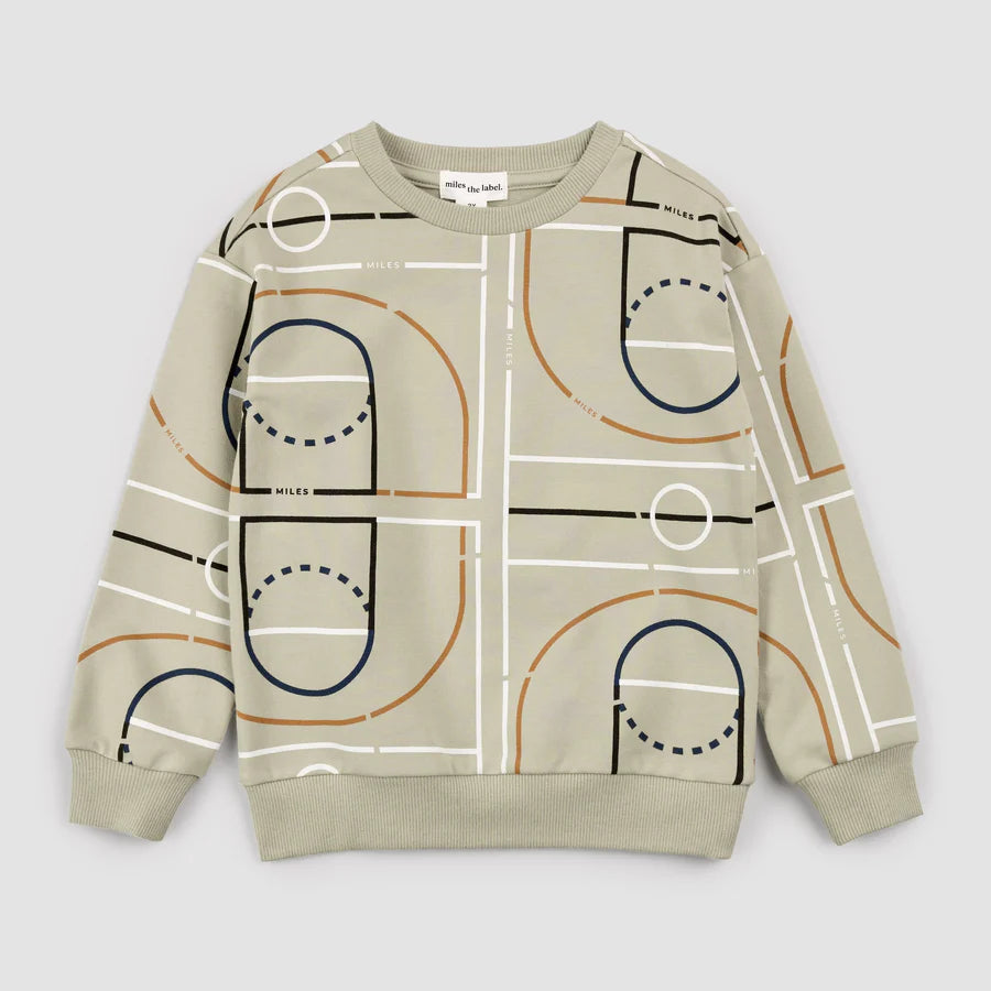 Gymnasium Print Sweatshirt - Stone