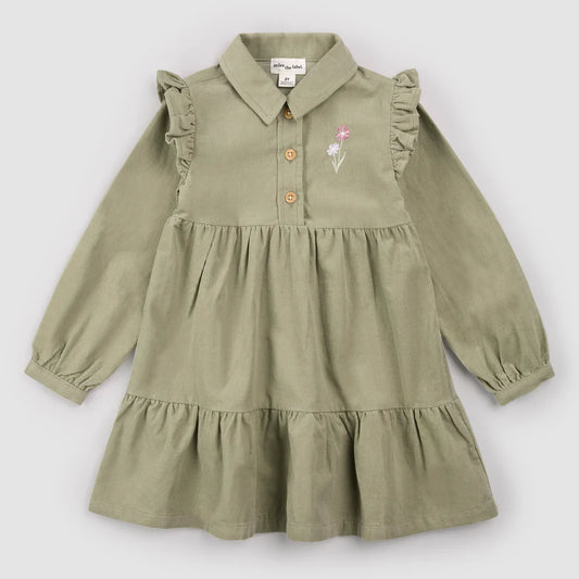 Corduroy Dress - Sage