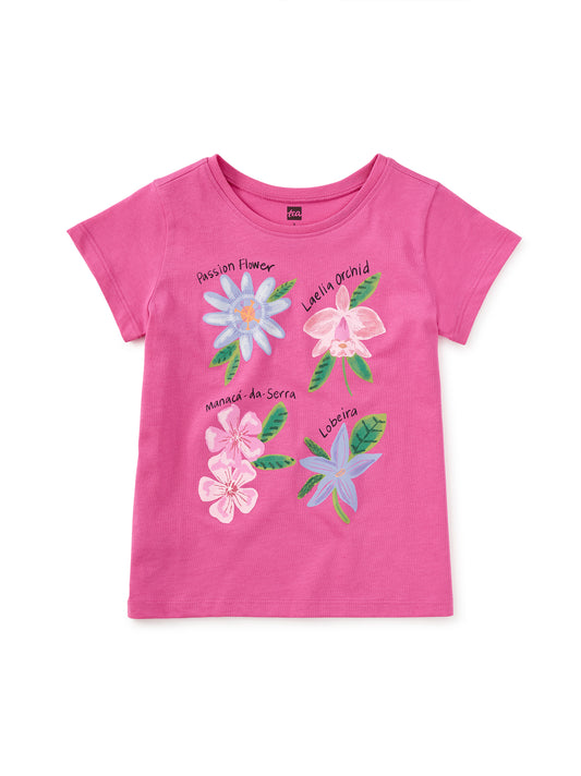 Orchid Discovery Graphic Baby Tee - Carousel Pink