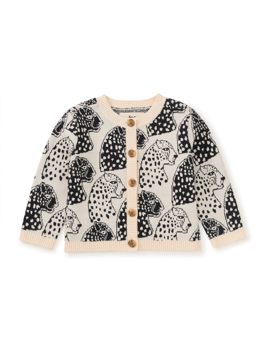 Iconic Baby Cardigan - Block Print Jaguars