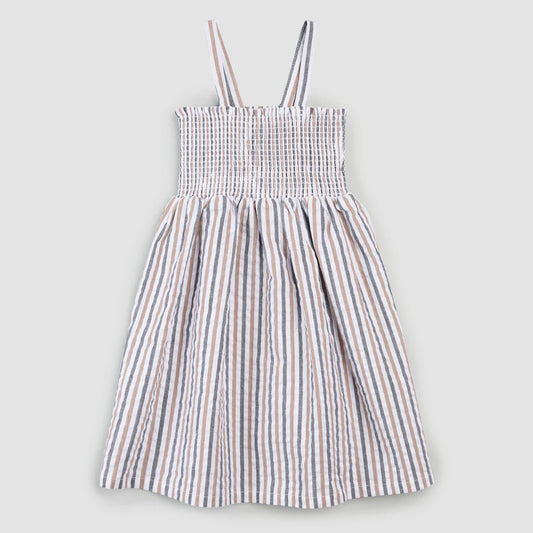 Smocked Stripe Tank Dress - Rosewood + Navy