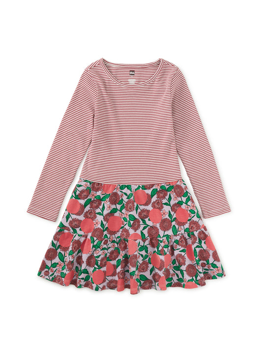 Tiered Skirted Twirl Toddler Dress - Persimmon Dot Floral