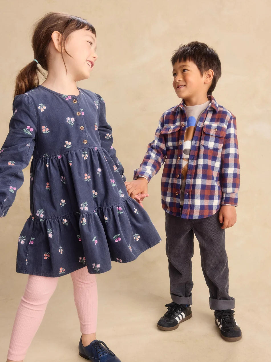 TODDLER CORDUROY HENLEY SHIRTDRESS