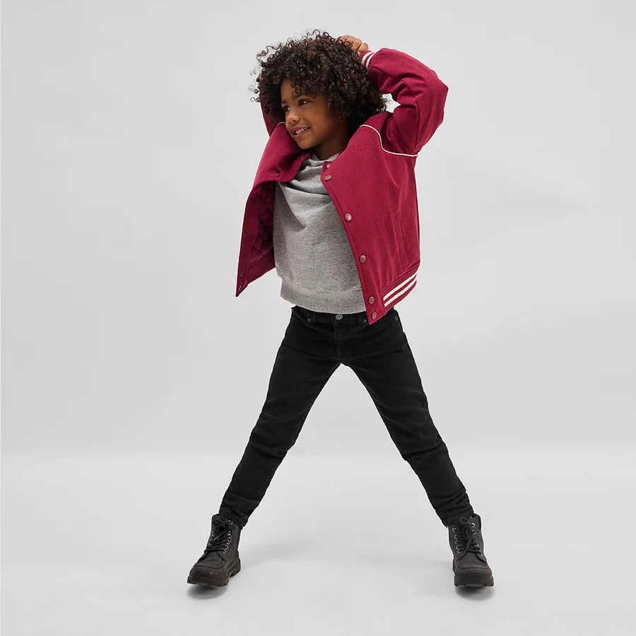 Burgundy Corduroy Varsity Bomber