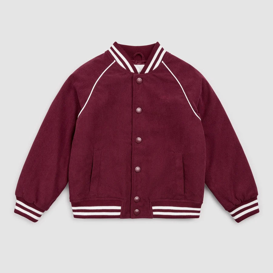 Burgundy Corduroy Varsity Bomber