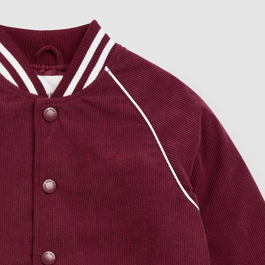 Burgundy Corduroy Varsity Bomber