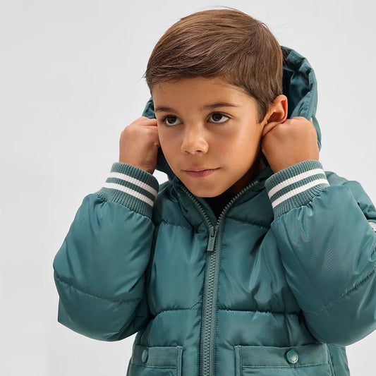 Silver Pine Hooded Mid Weight Puffer Jacket