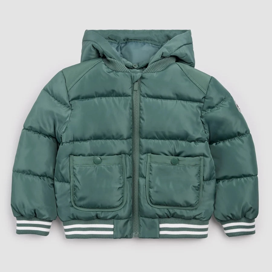 Silver Pine Hooded Mid Weight Puffer Jacket