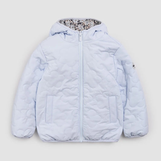 Vintage Flowers and Powder Blue Reversible Hooded Jacket