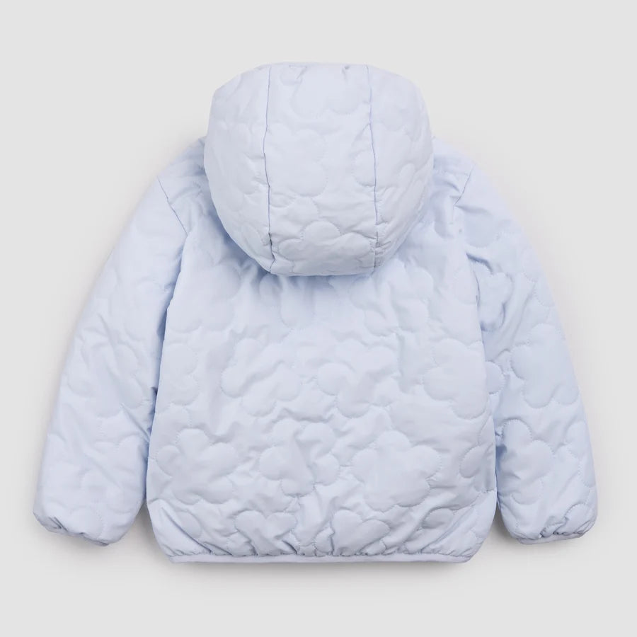 Vintage Flowers and Powder Blue Reversible Hooded Jacket