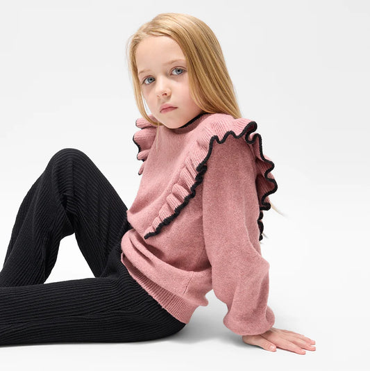 Miles Pink Ruffle Sweater