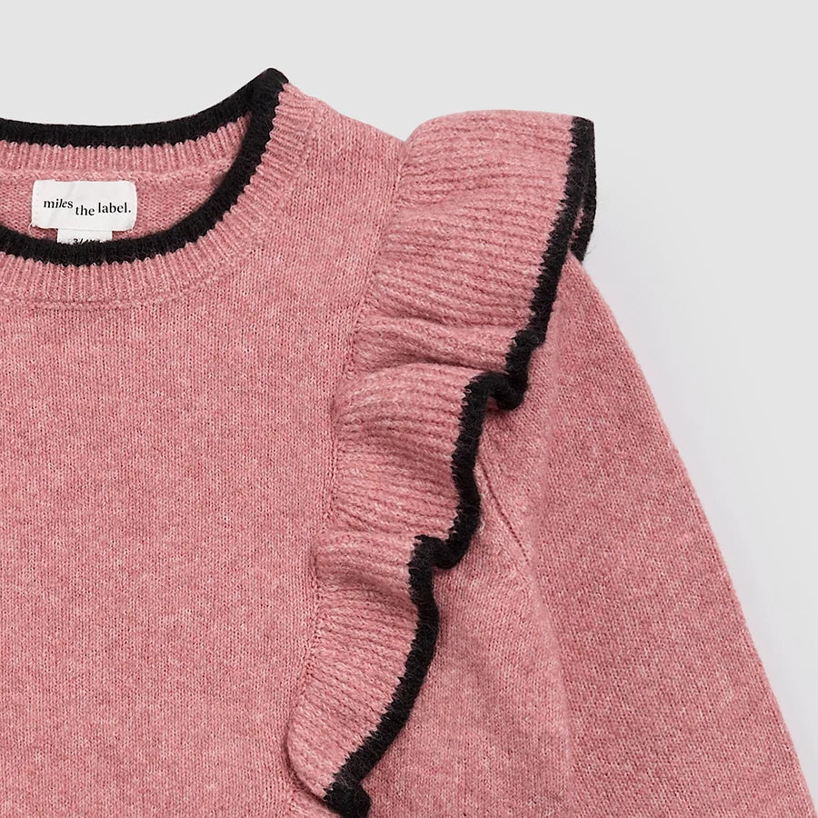 Miles Pink Ruffle Sweater