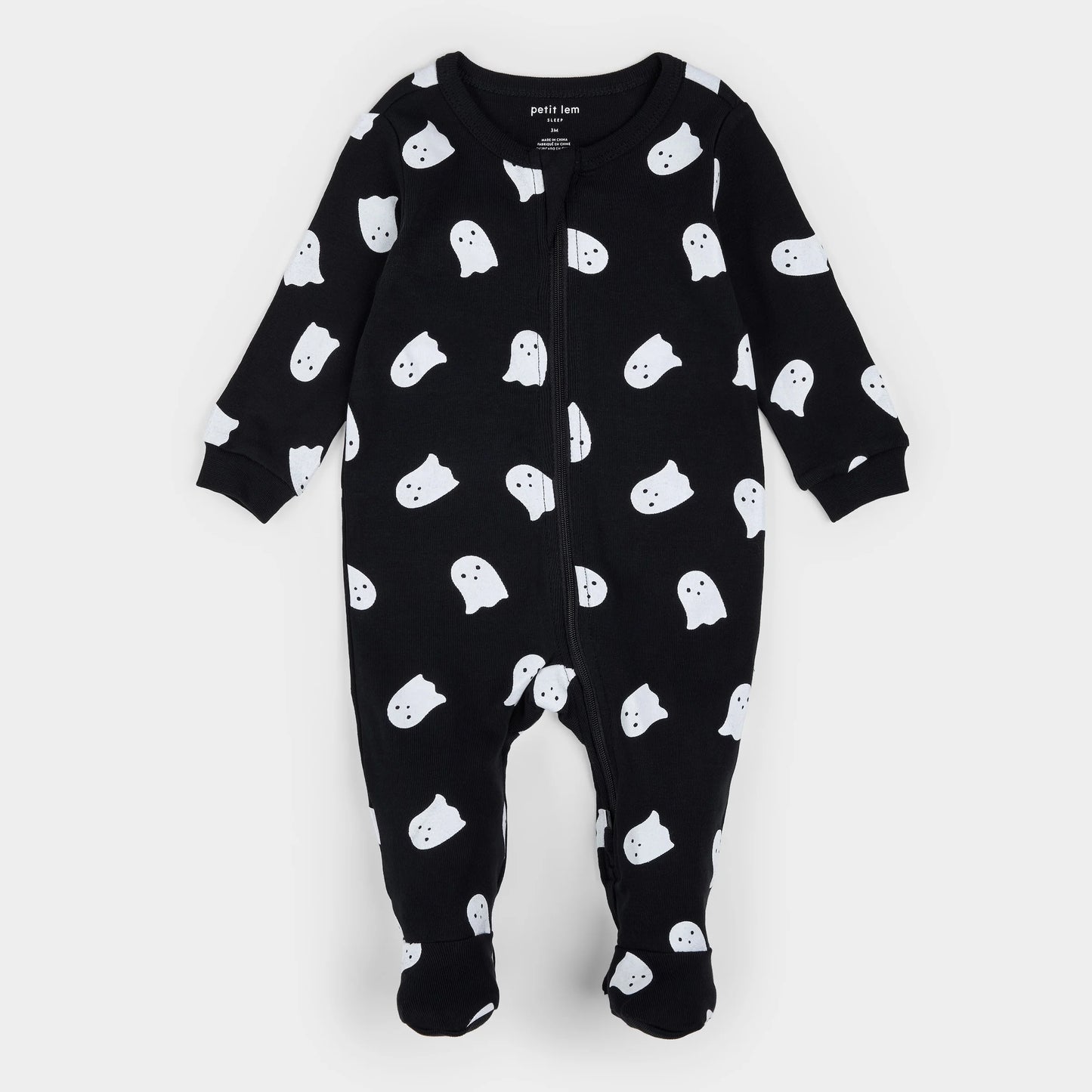 Ghosts Glow in the Dark Print on Black Sleeper