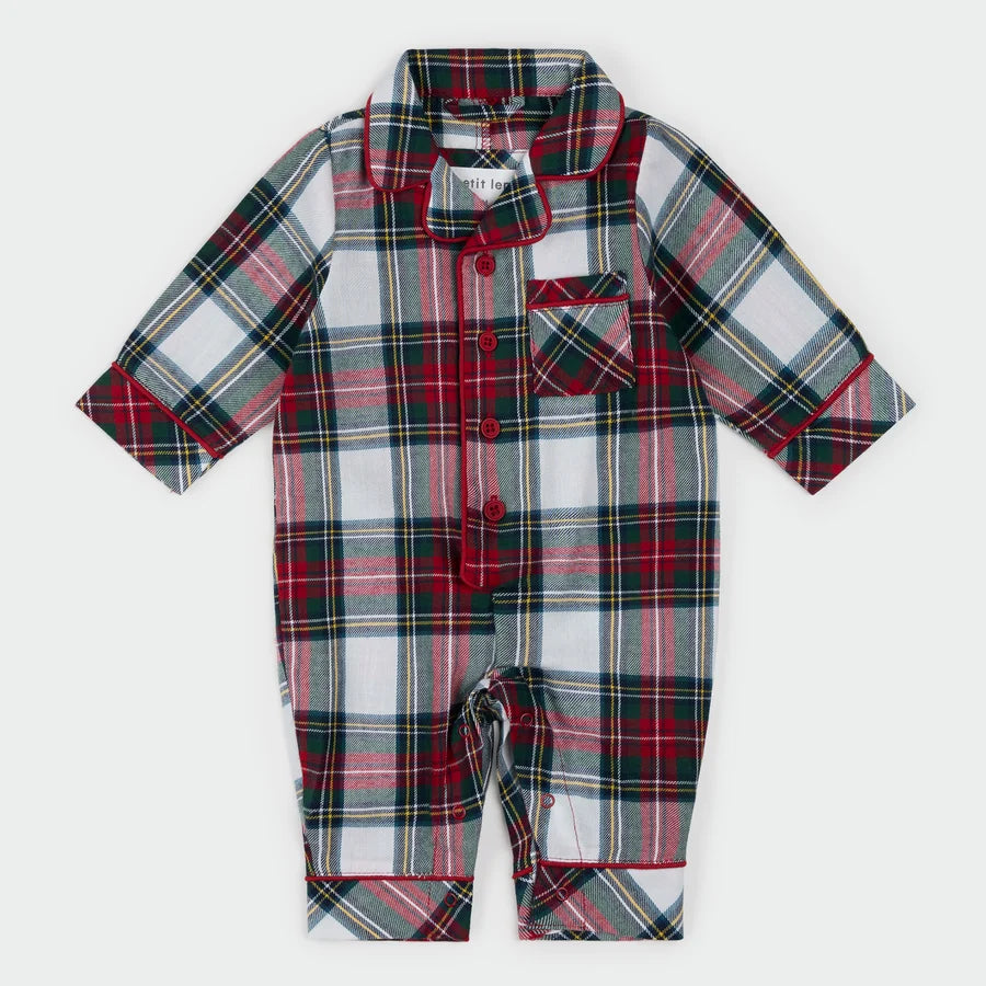 Scarlet Plaid Compact Flannel Sleep Suit