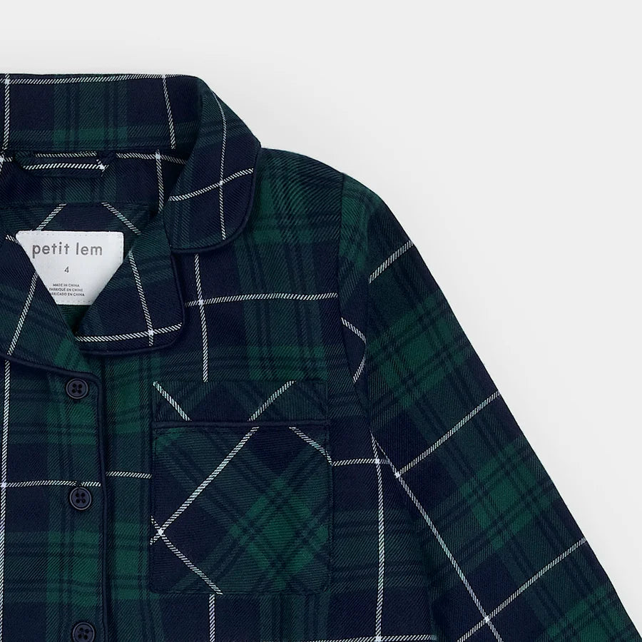 Spruce Plaid Compact Flannel Sleep Suit