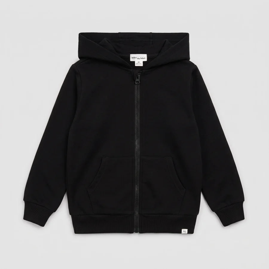 Black Miles Basics Zip-Up Hoodie