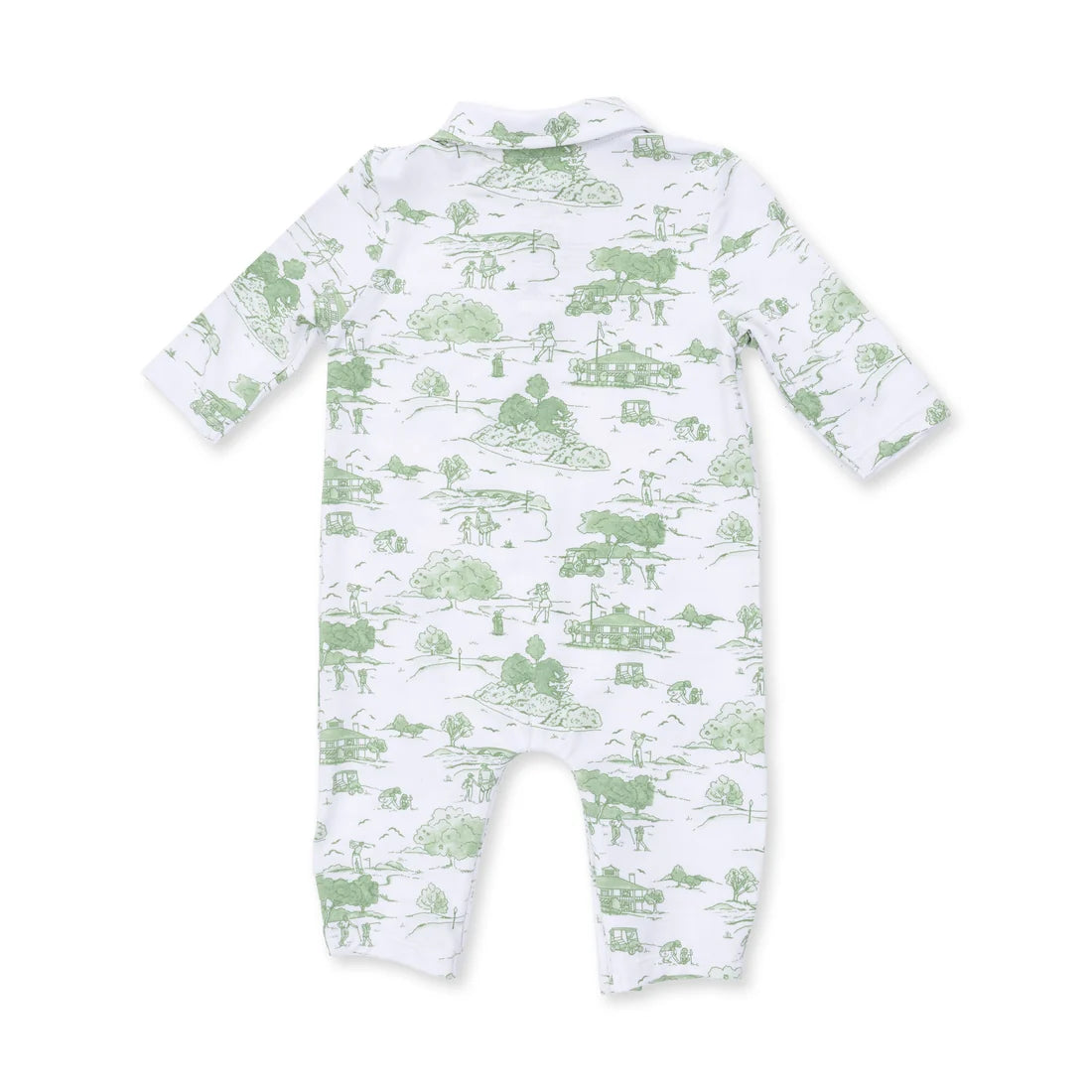 Polo Romper - Golf Toile Green