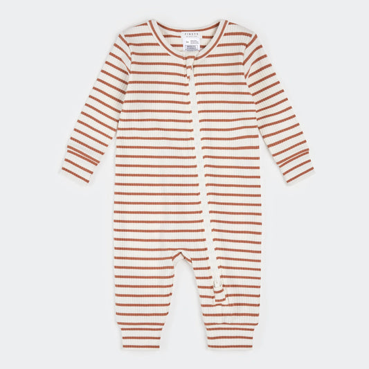 Brick Striped Modal Rib Sleeper  SKU: 26SGL31Q03-B-OWH